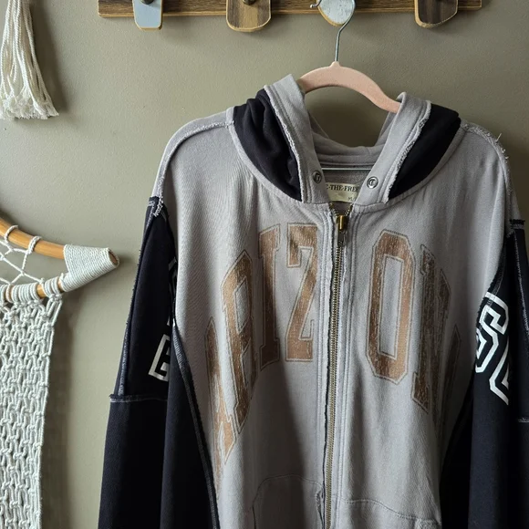 We The Free Free People Retro Remade Hoodie Washed Black Nwt - Picture 6 of 10